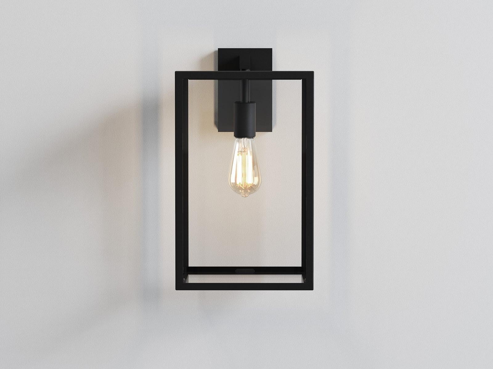BOX Glass and steel Outdoor wall Lamp with dimmer