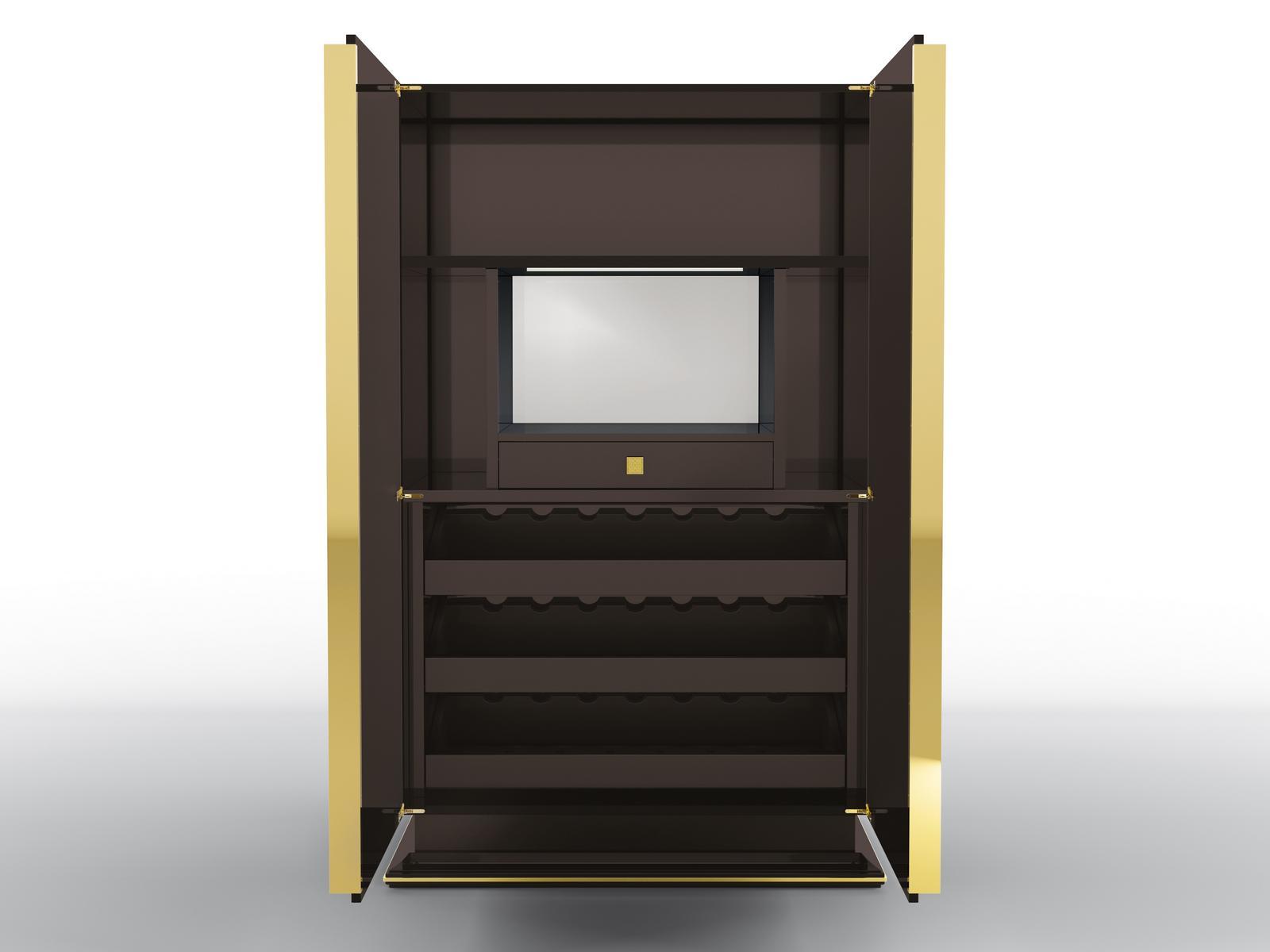 CONCORDE Ebony bar cabinet with integrated lighting