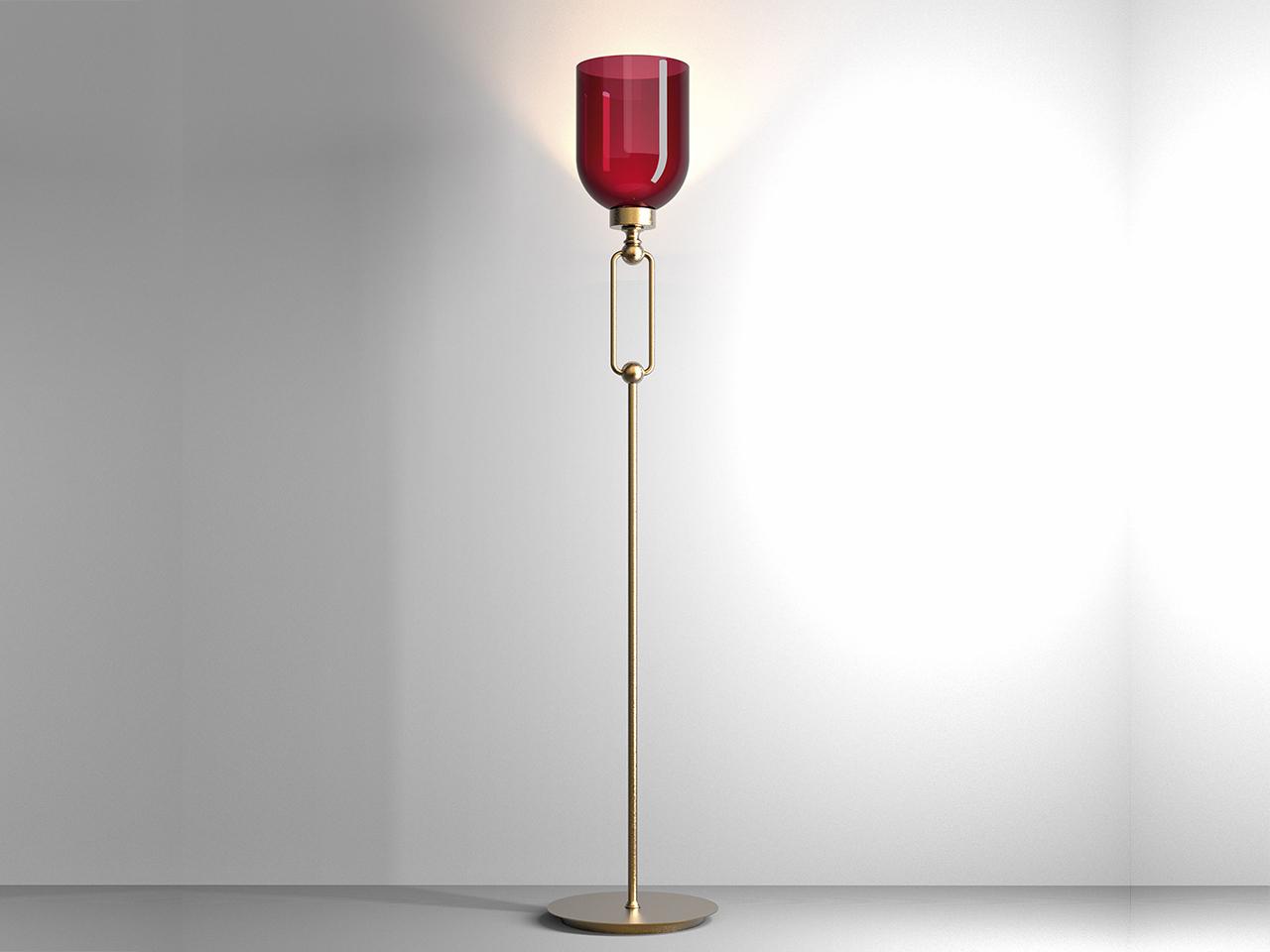 VALENTINA 4025/P LED blown glass floor lamp with dimmer