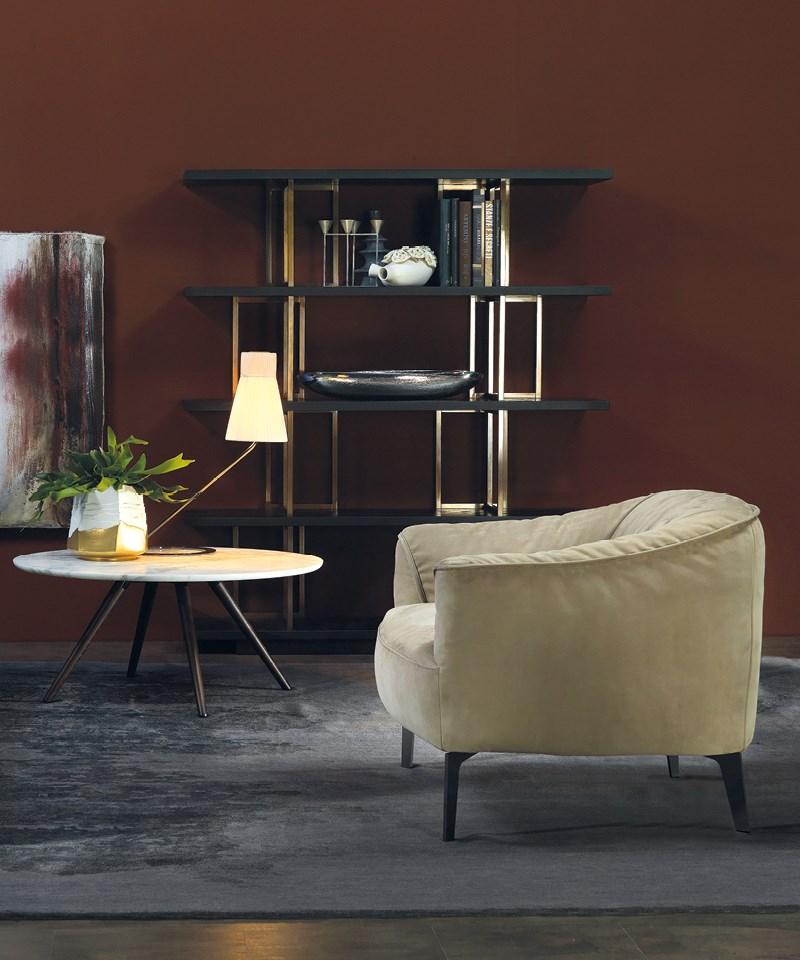SIGMUND Leather armchair with armrests