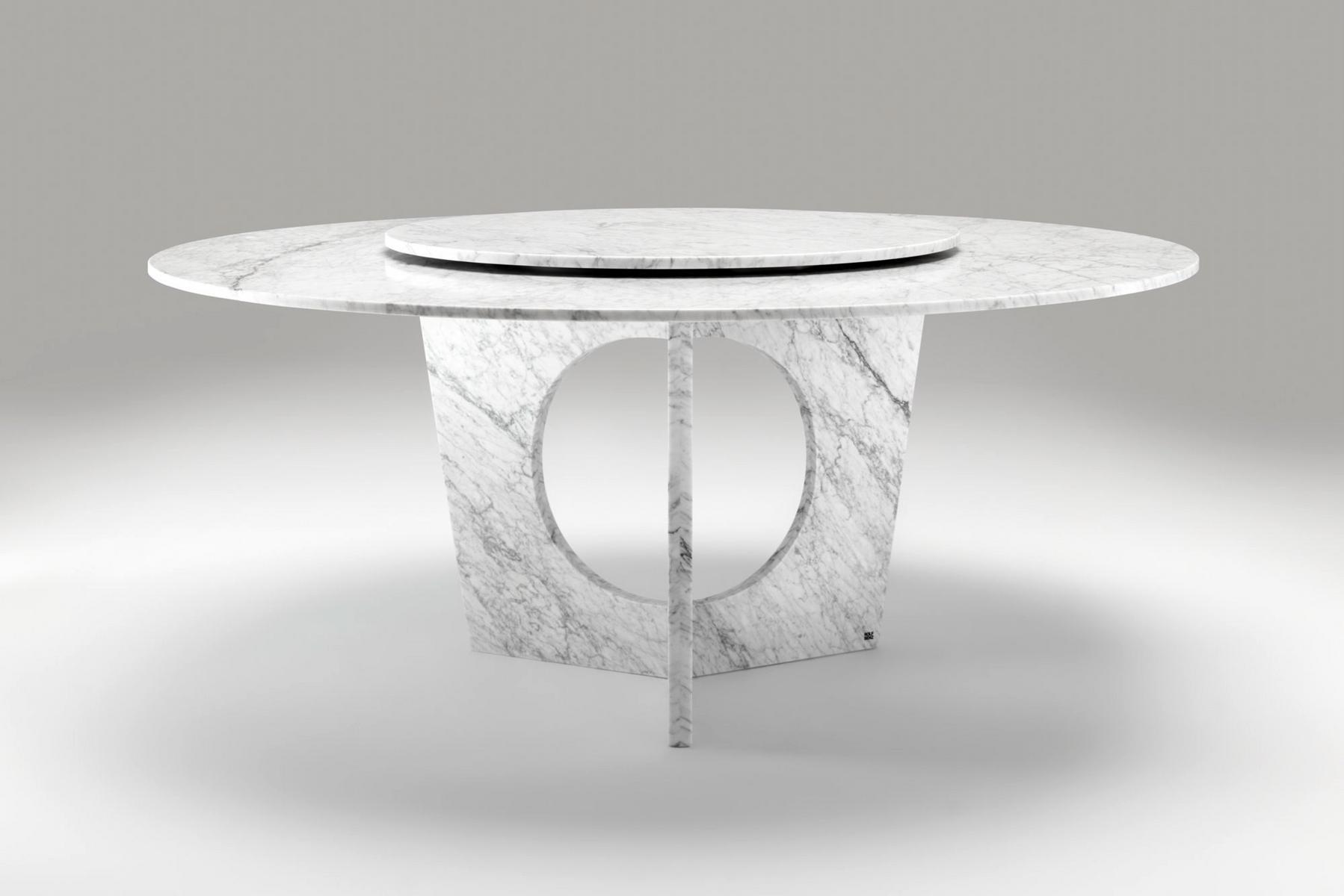 986 Round marble table with Lazy Susan