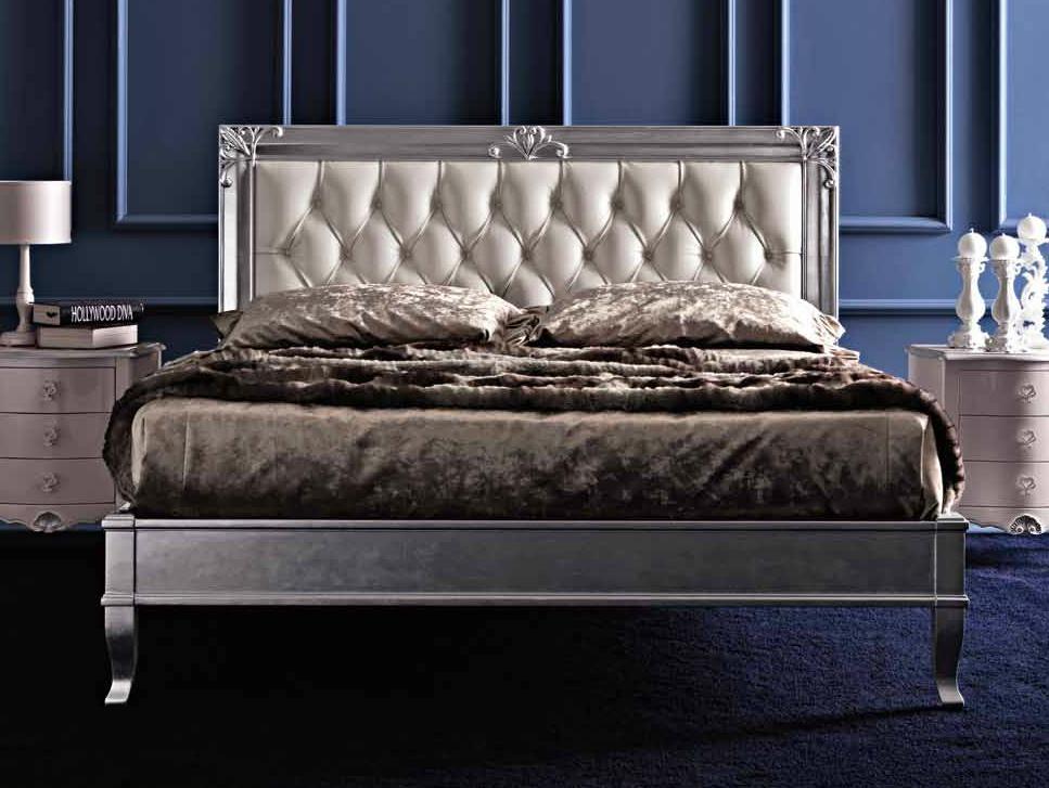 CLARA Double bed with upholstered headboard
