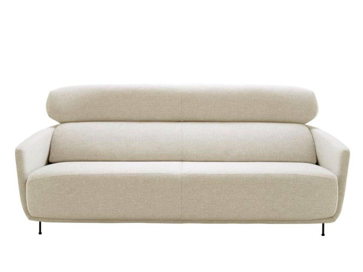 OKURA 3 seater fabric sofa with headrest