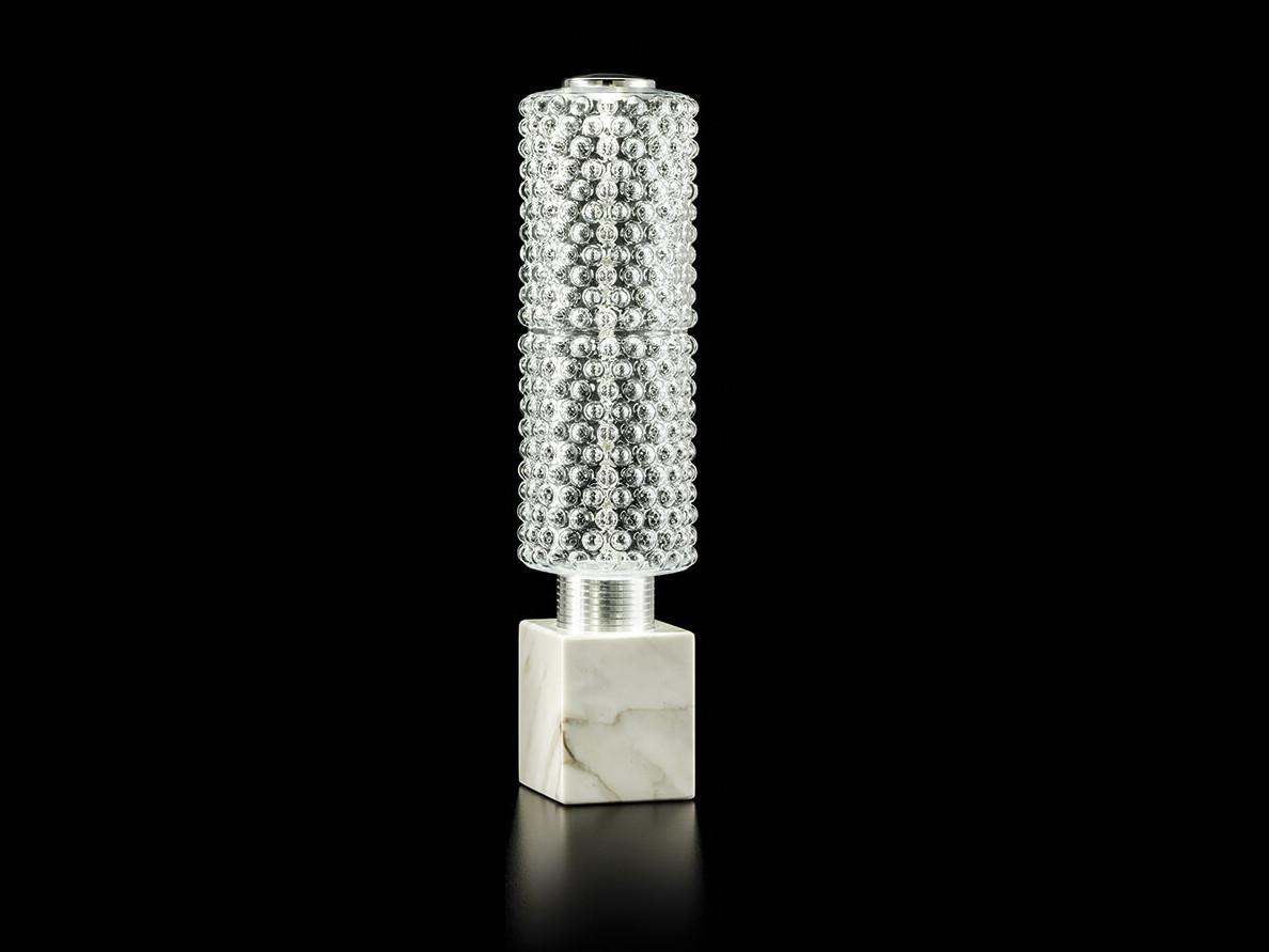 COLLIER T1800/LP2 LED glass table lamp with marble base