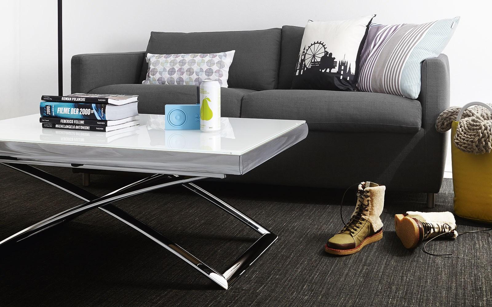 DAKOTA Height-adjustable rectangular coffee table
