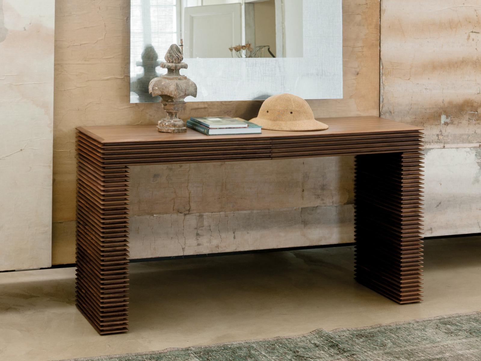 LINKA Walnut console table with drawers