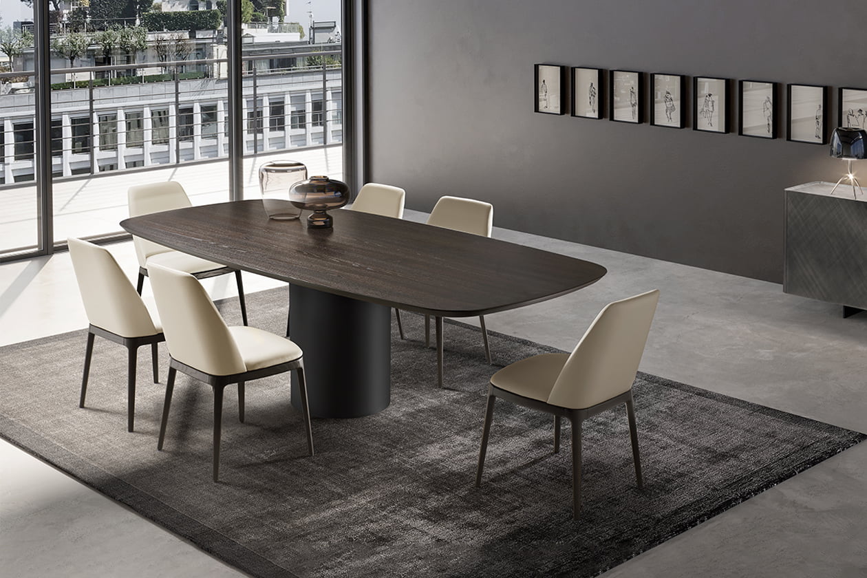 CILINDRO WOOD Square wood table