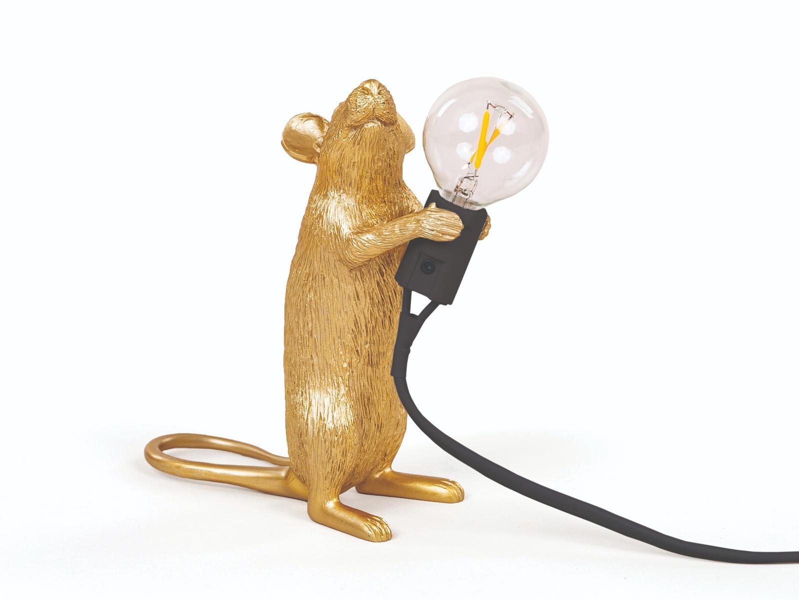 MOUSE LAMP GOLD - STEP LED resin table lamp