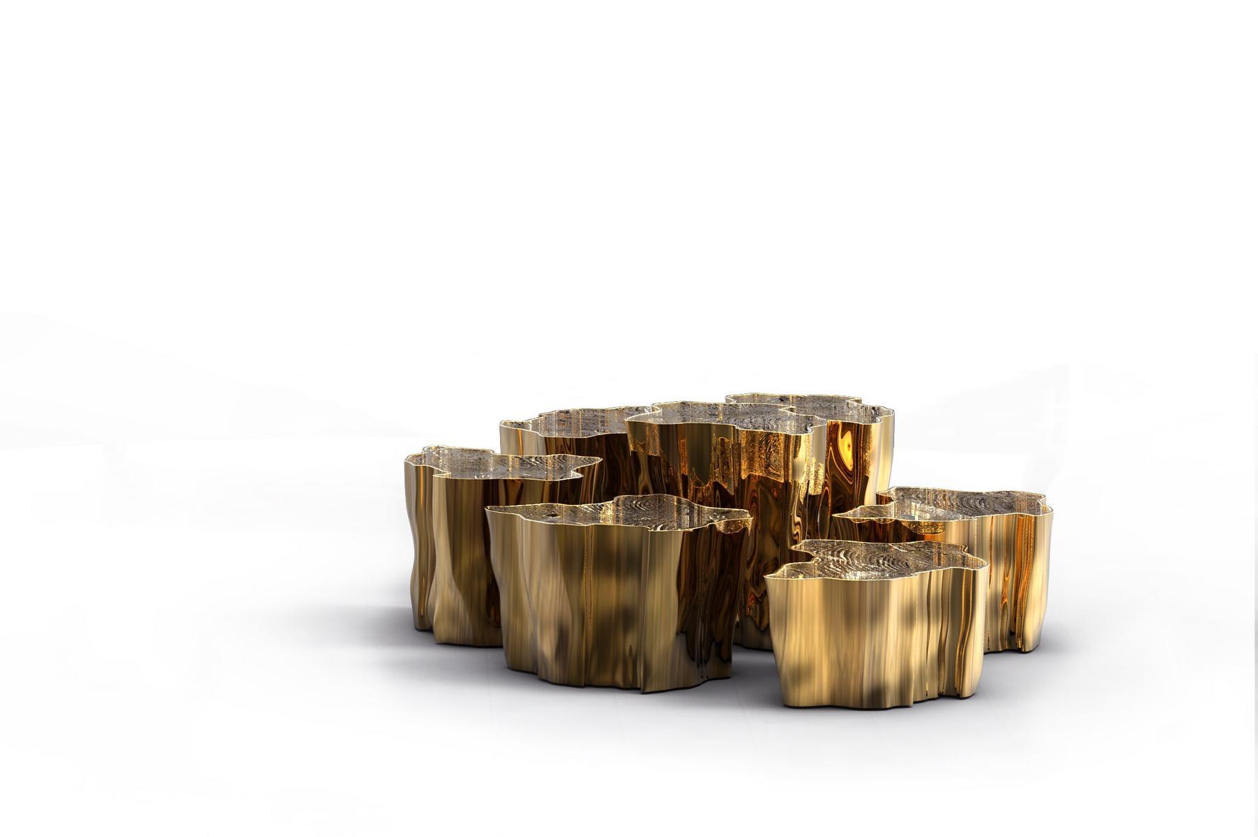 EDEN SERIES Brass coffee table for living room