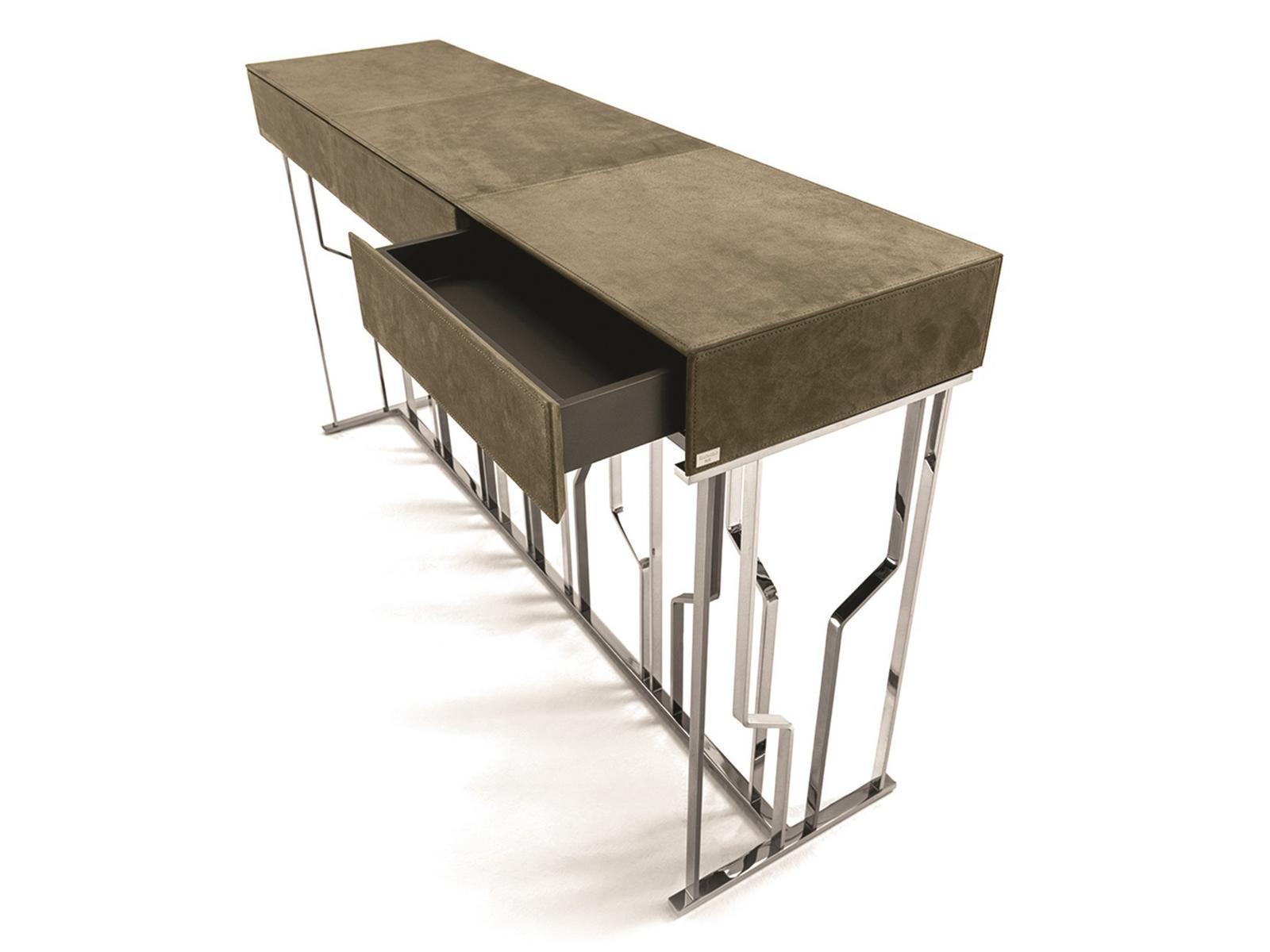 GINZA EVO Rectangular metal console with drawers