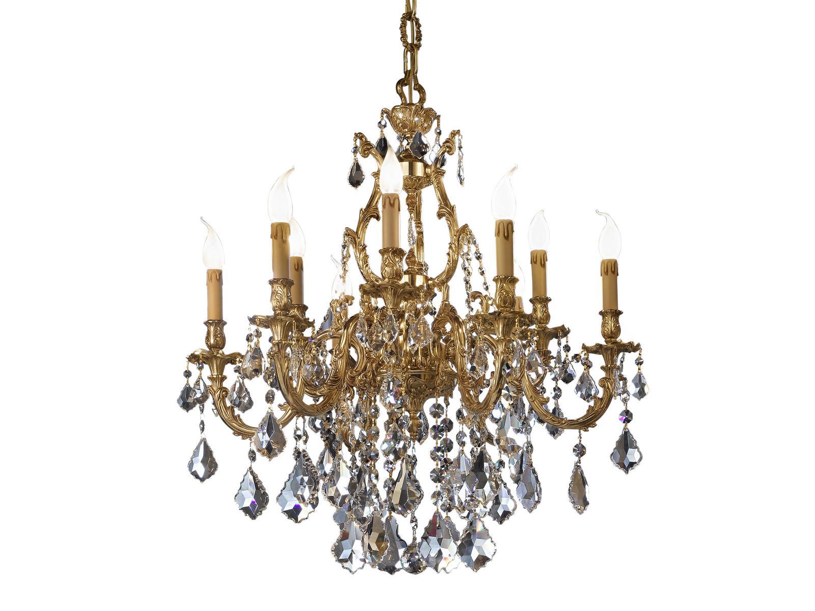 ASHFORD 090/6+3-SH/P French gold chandelier with Schoeler crystals