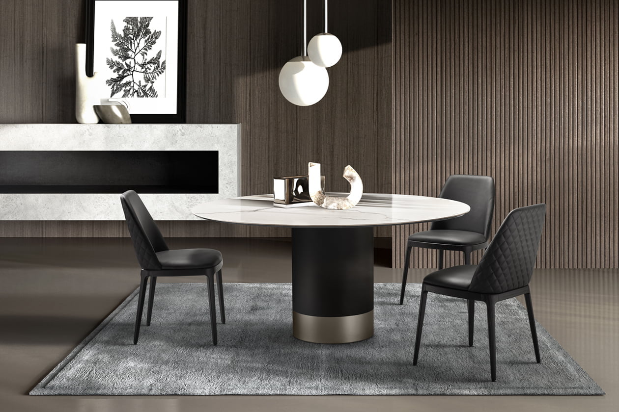 CILINDRO CERAMIC Round ceramic table in a luxury style