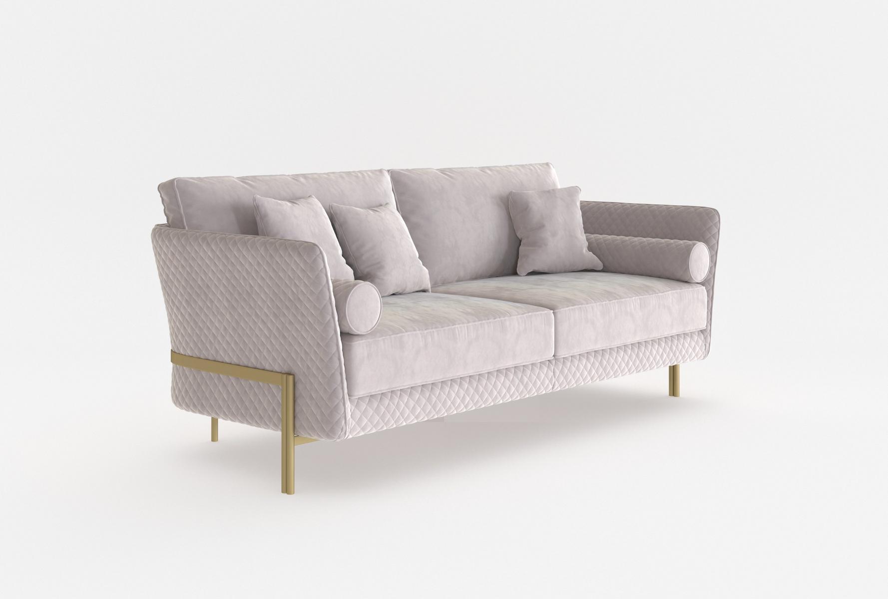 UNIVERSAL 3 seater velvet and leather sofa