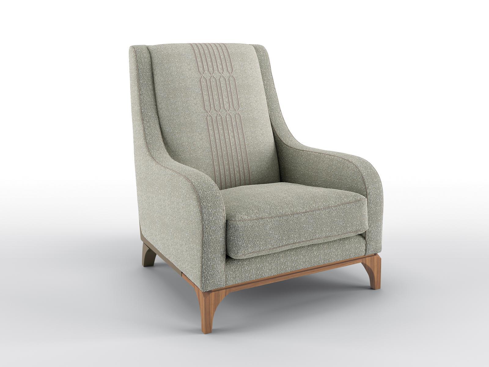 ARIEL Fabric armchair with armrests
