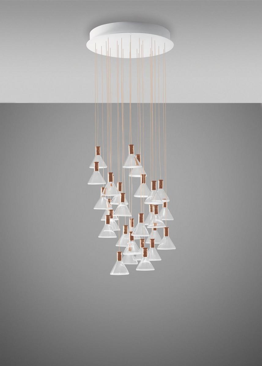 MULTISPOT POLAIR LED Borosilicate glass pendant lamp