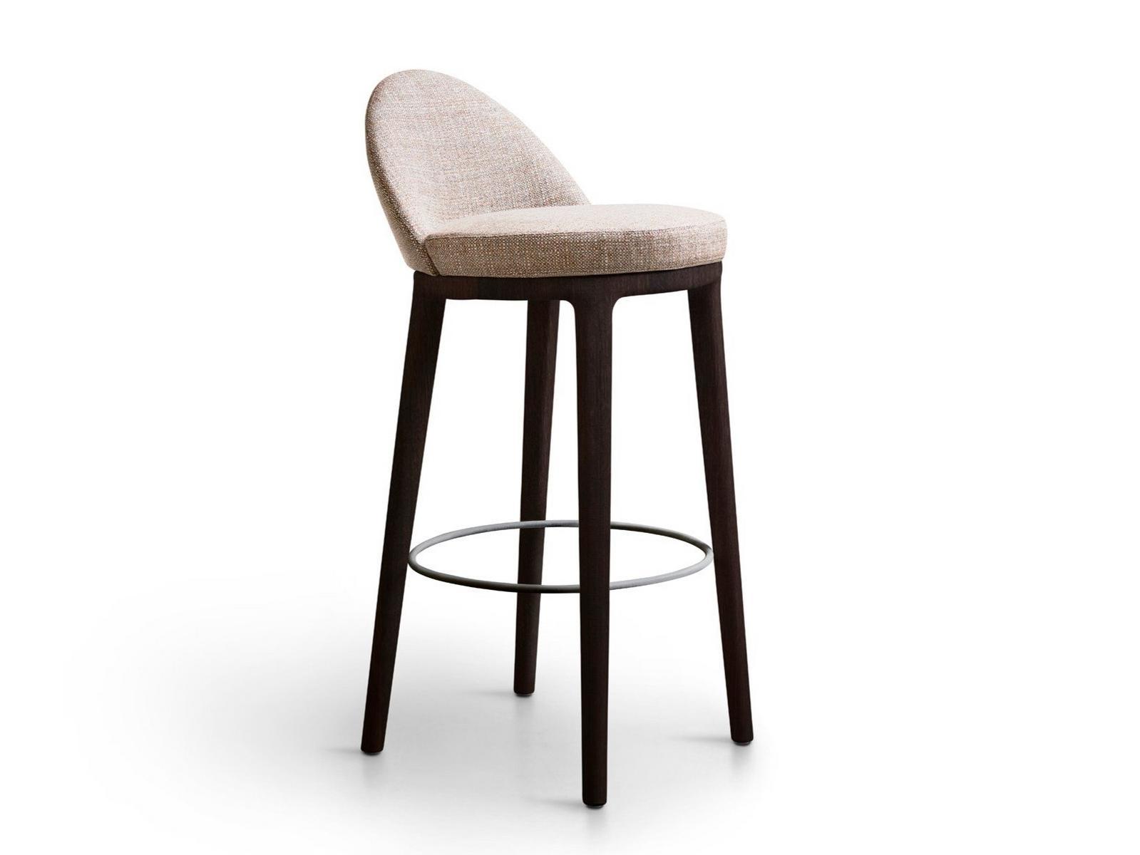 LUCYLLE High fabric stool with back