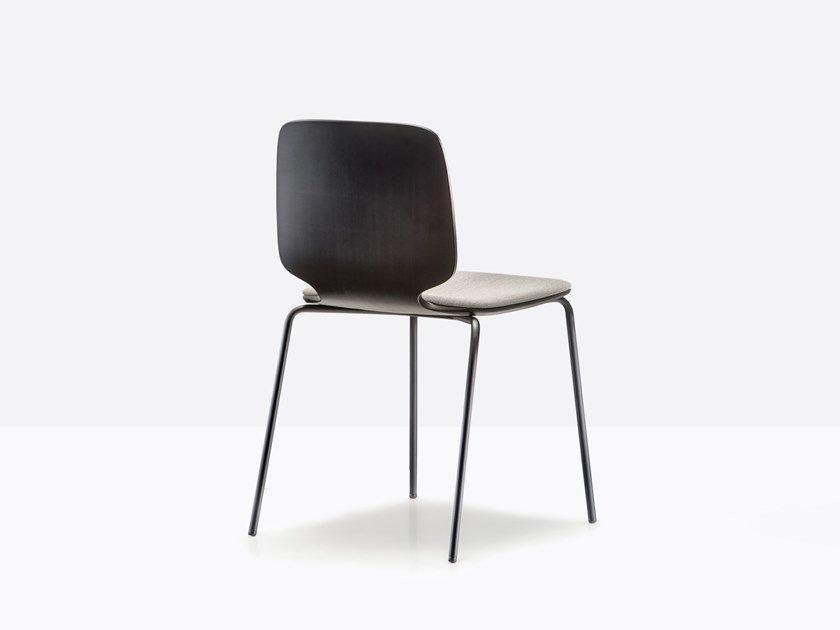 BABILA 2710/A Multi-layer wood chair with integrated cushion