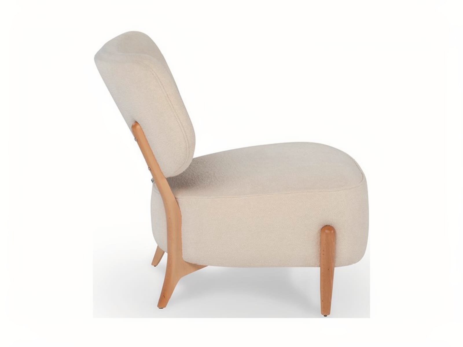 SILLA The 'Silla' armchair features a distinctive embracing backrest and sturdy external legs, offering both comfort and a stylized, Scandinavian-inspired design.