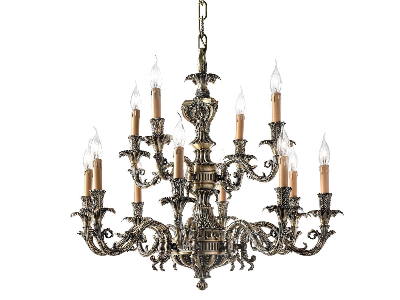 VERONIQUE 796/8+4 Antique Brass chandelier