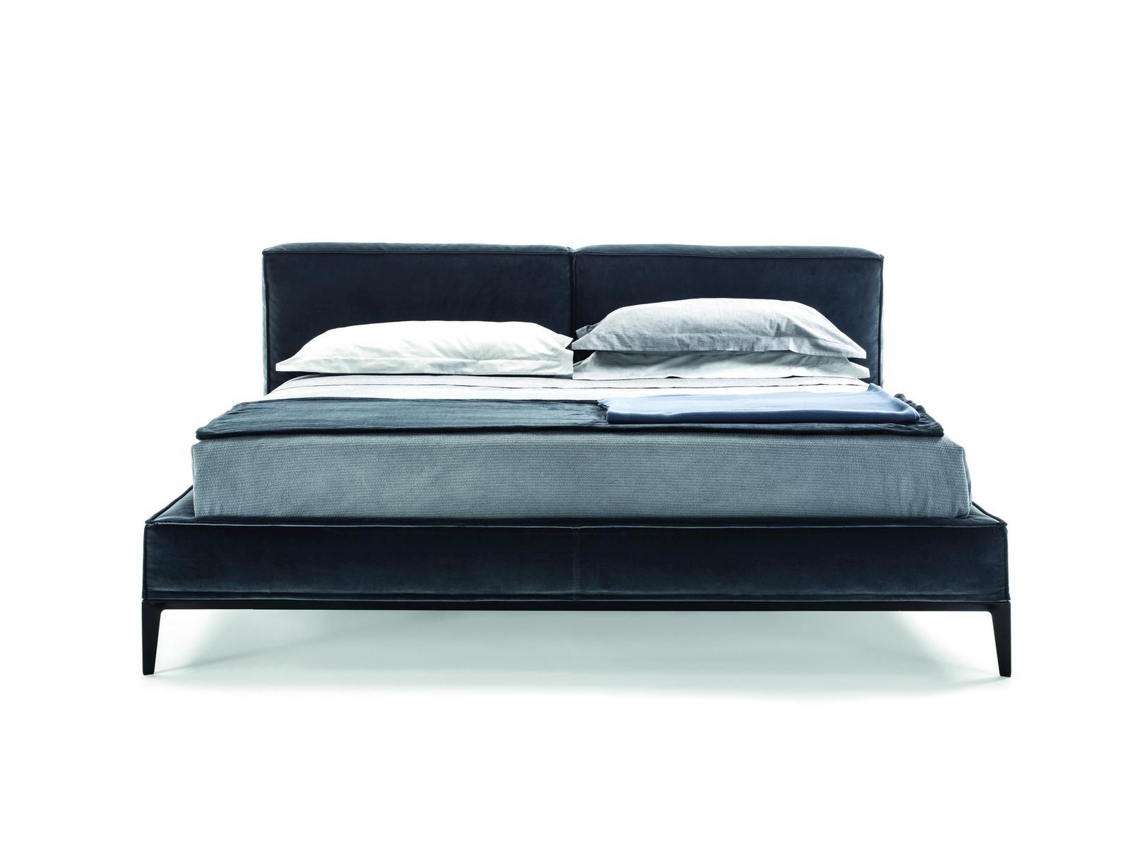 TAYLOR Fabric bed with upholstered headboard