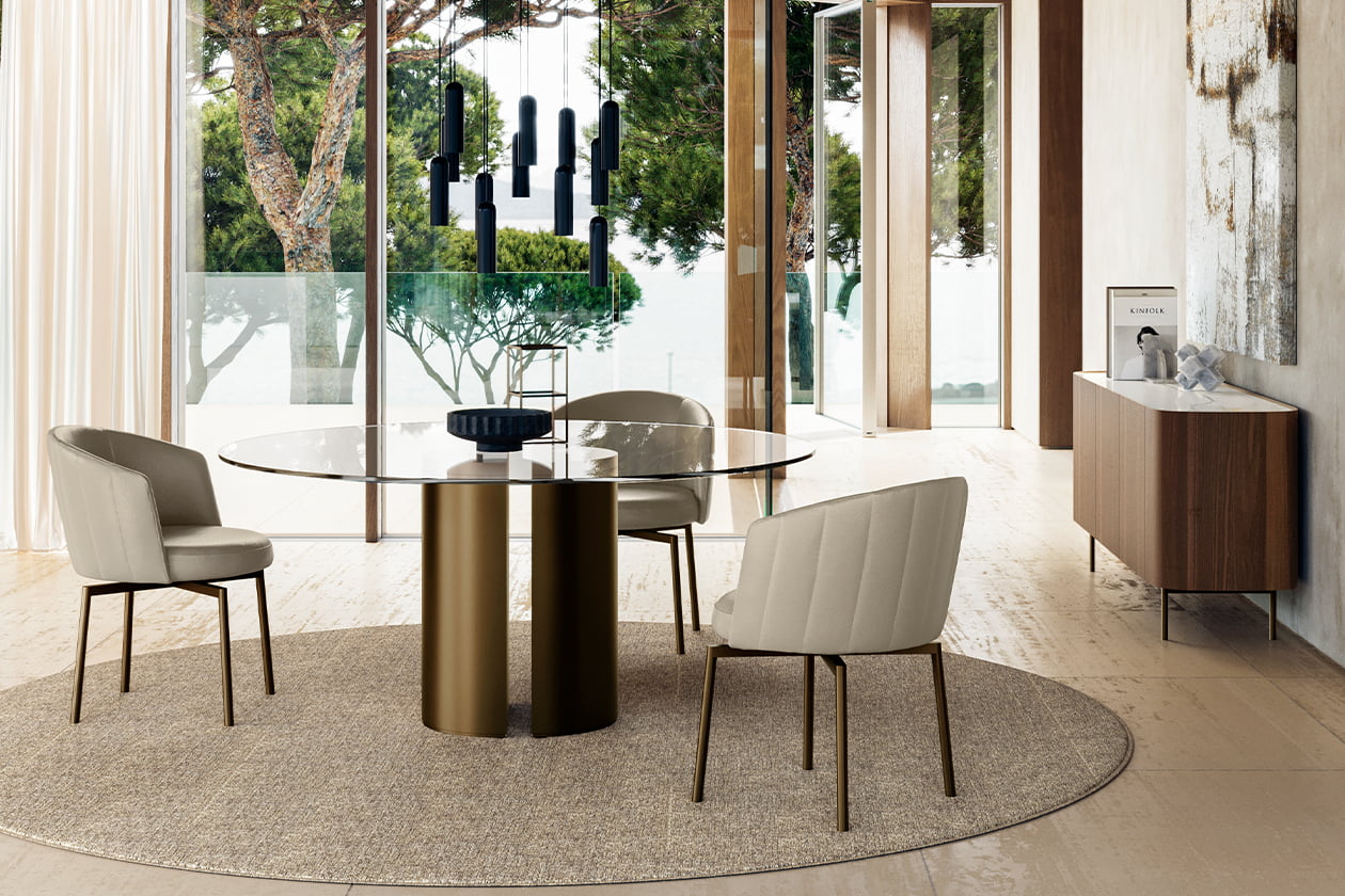 DORA GLASS Oval tempered glass table