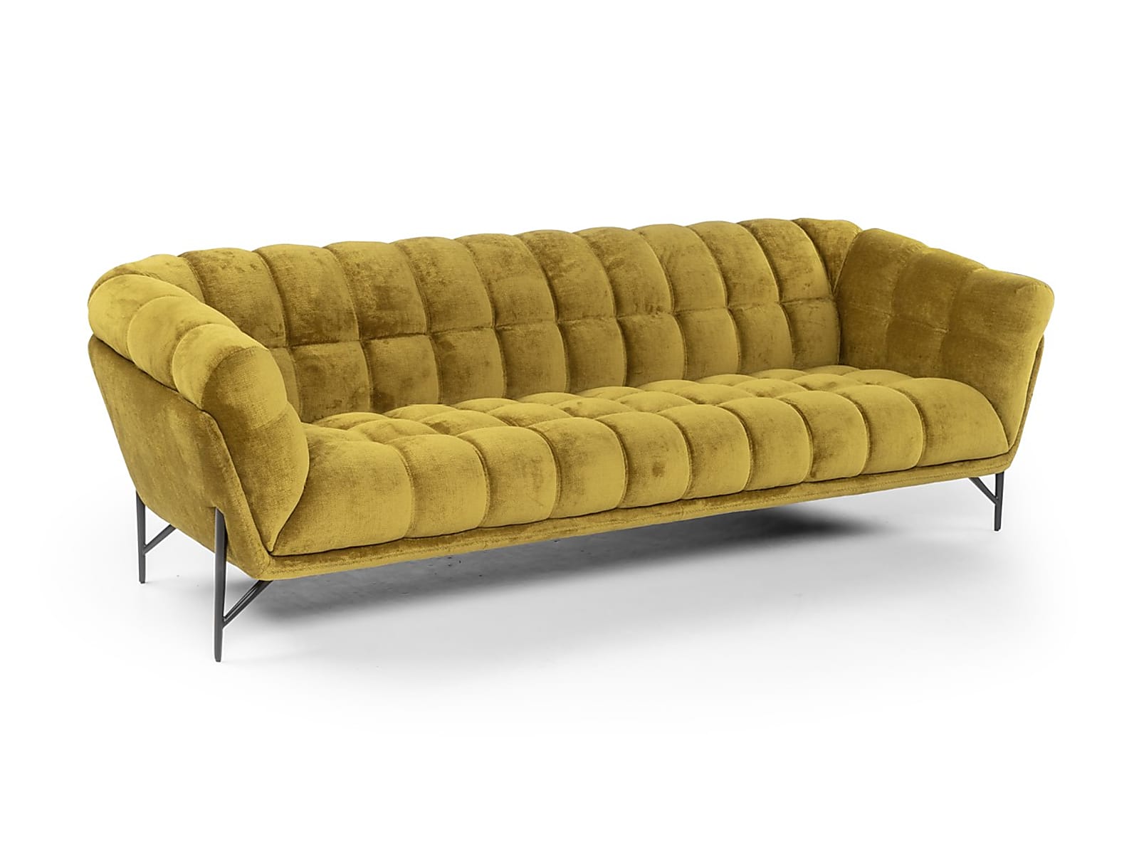 LIBERTY Contemporary Liberty sofa with sophisticated elegance, featuring soft, enveloping quilting and raised on sleek metal feet for an elevated aesthetic.
