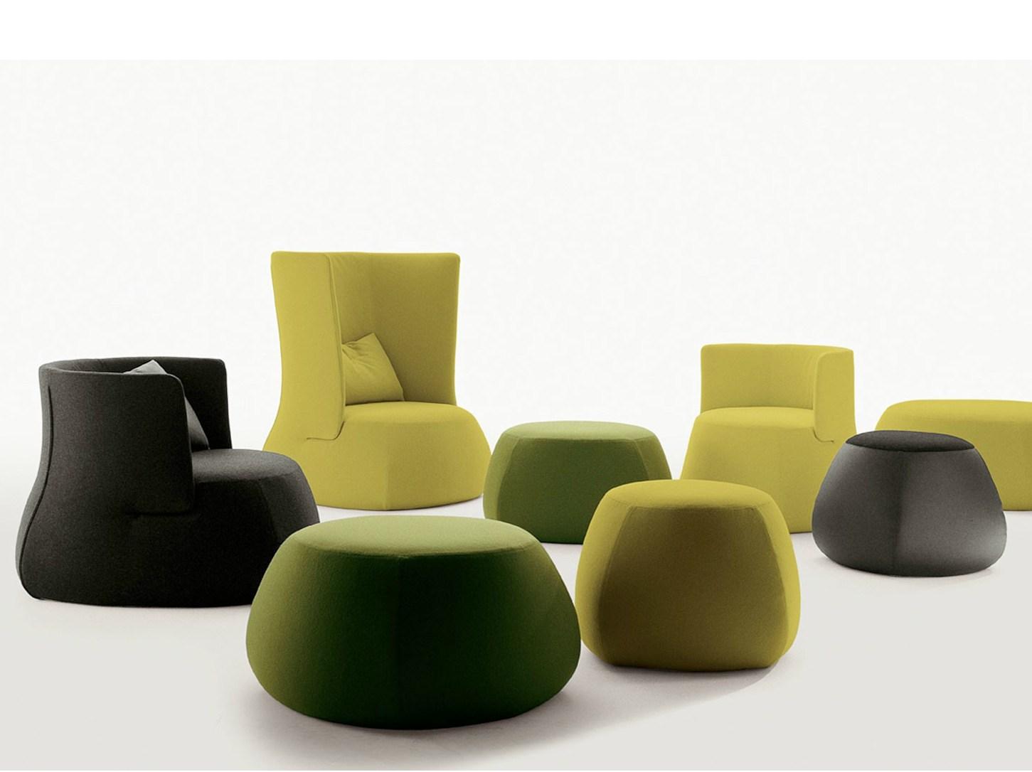 FAT SOFA Round fabric pouf