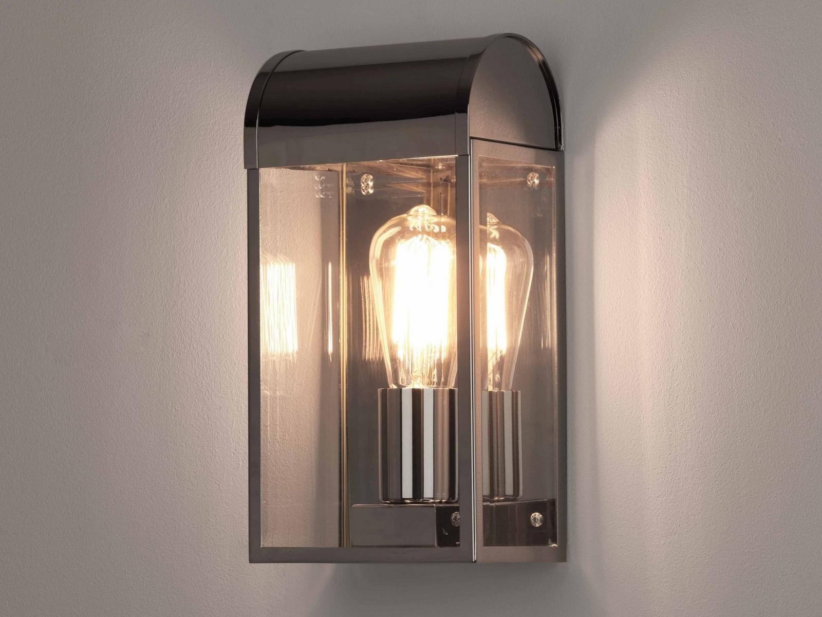 NEWBURY Glass and steel outdoor wall lamp with dimmer