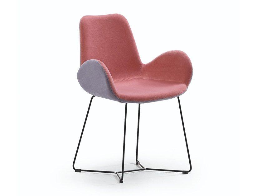 DALIA PB T Upholstered fabric chair with armrests