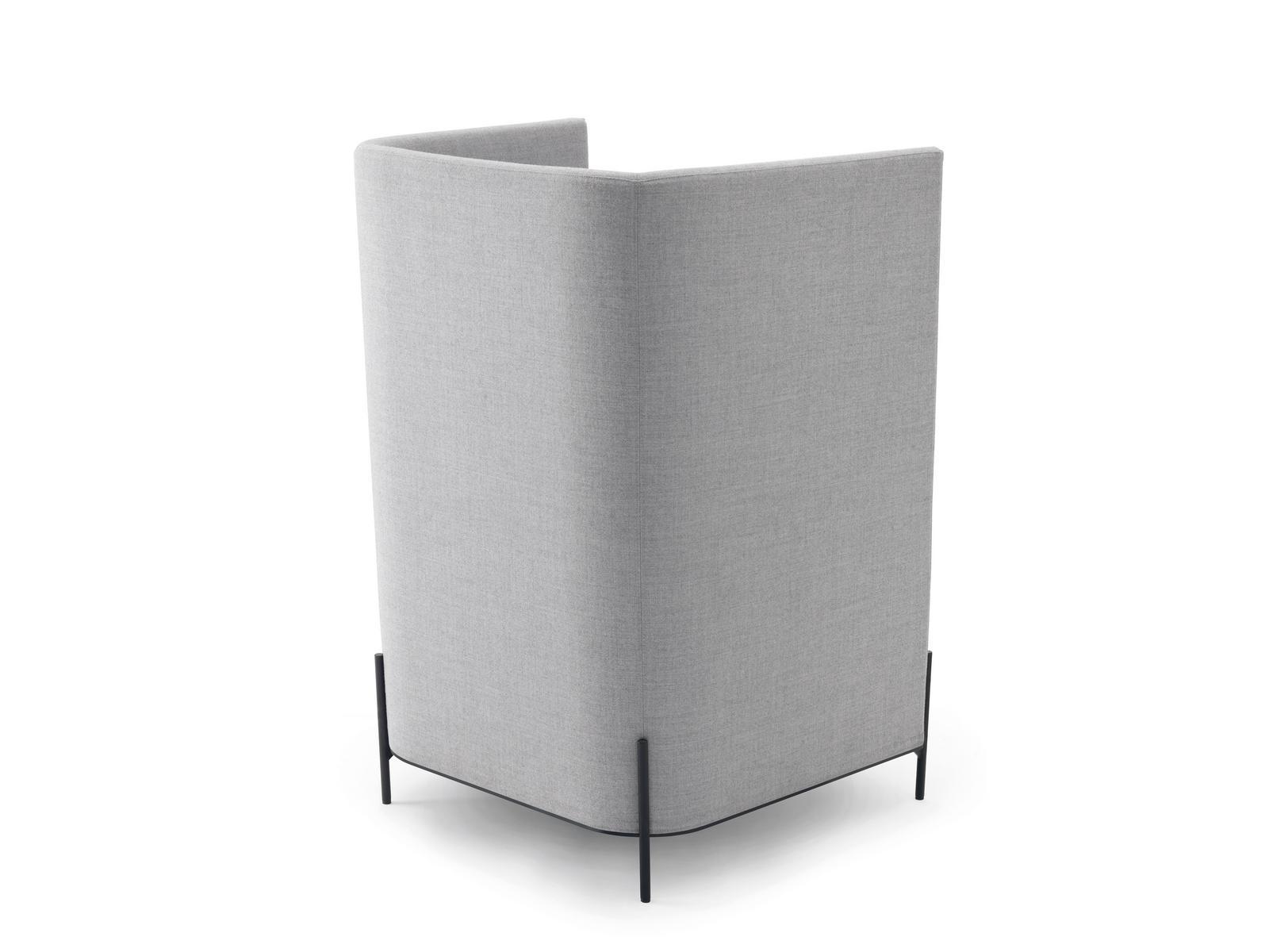 ALGON Upholstered high-back fabric armchair