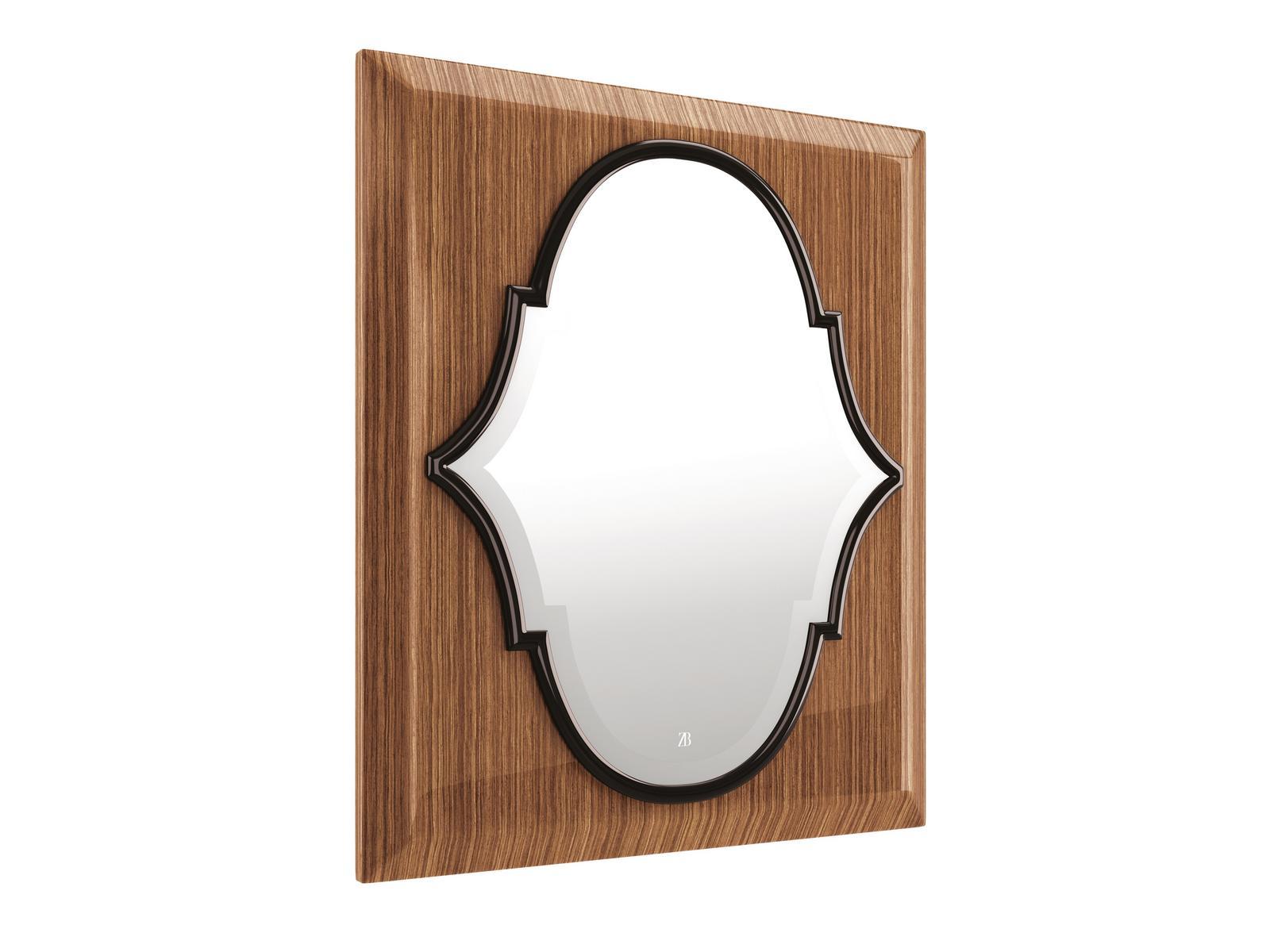 IKE Wall mirror with frame in canaletto walnut