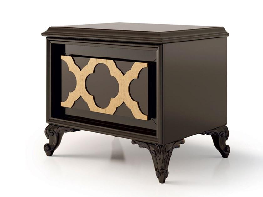 6372 Rectangular wooden bedside table with drawers