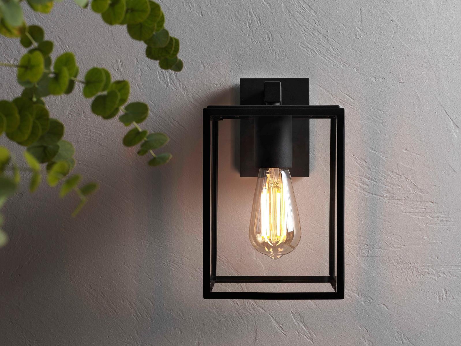 BOX Glass and steel Outdoor wall Lamp with dimmer