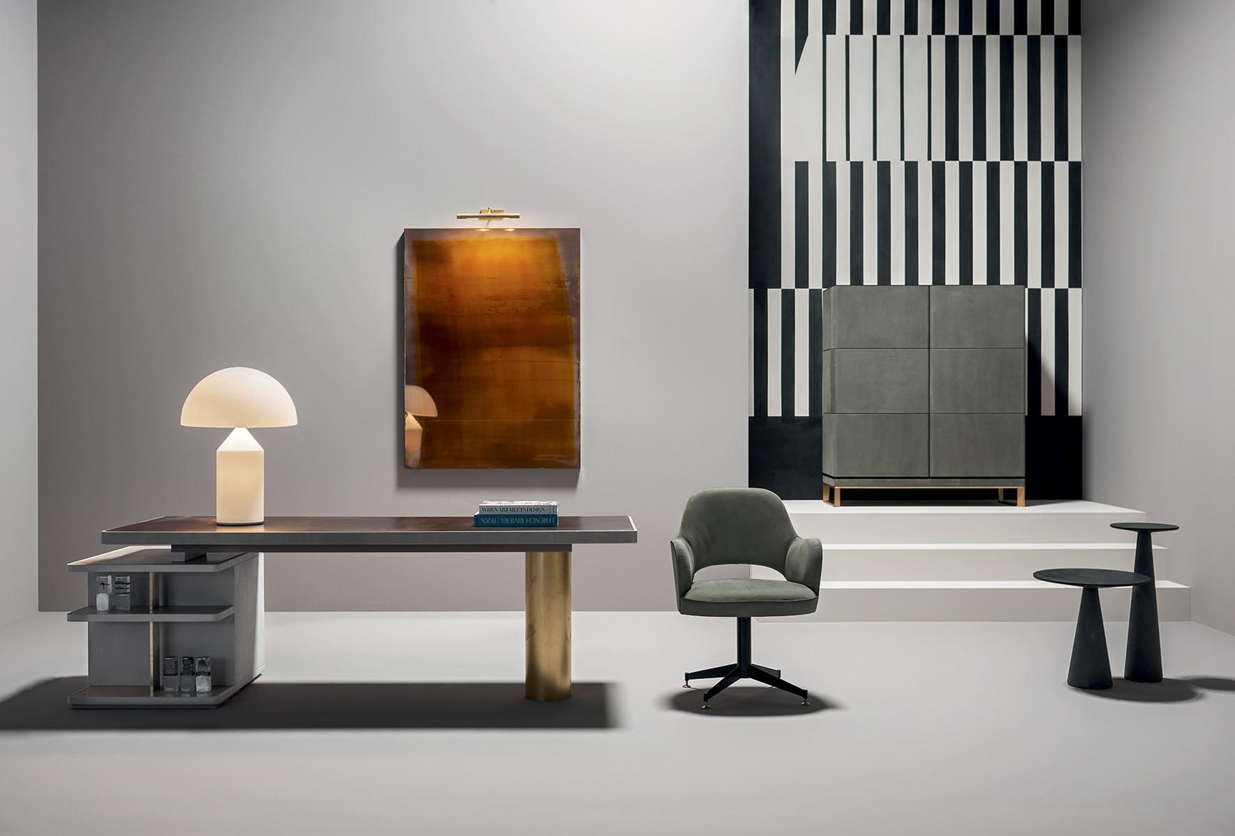 COLETTE OFFICE Leather chair with armrests