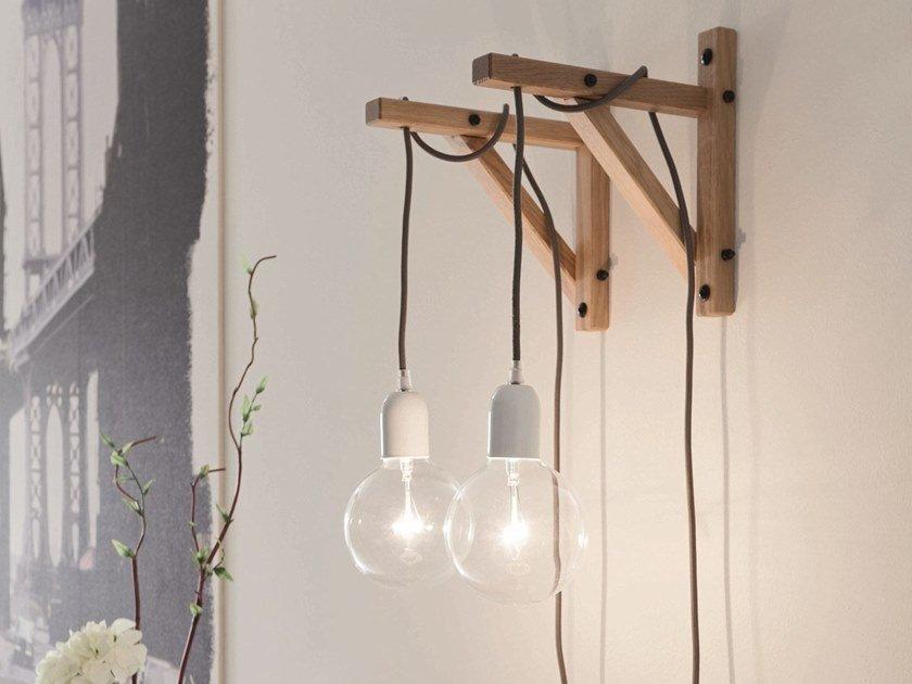 LH60 Halogen wooden wall lamp