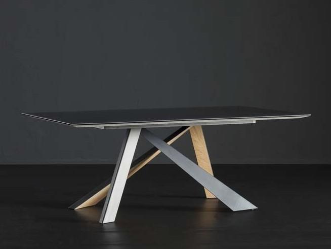 DETROIT + METAL/ LEGNO Rectangular iron dining table