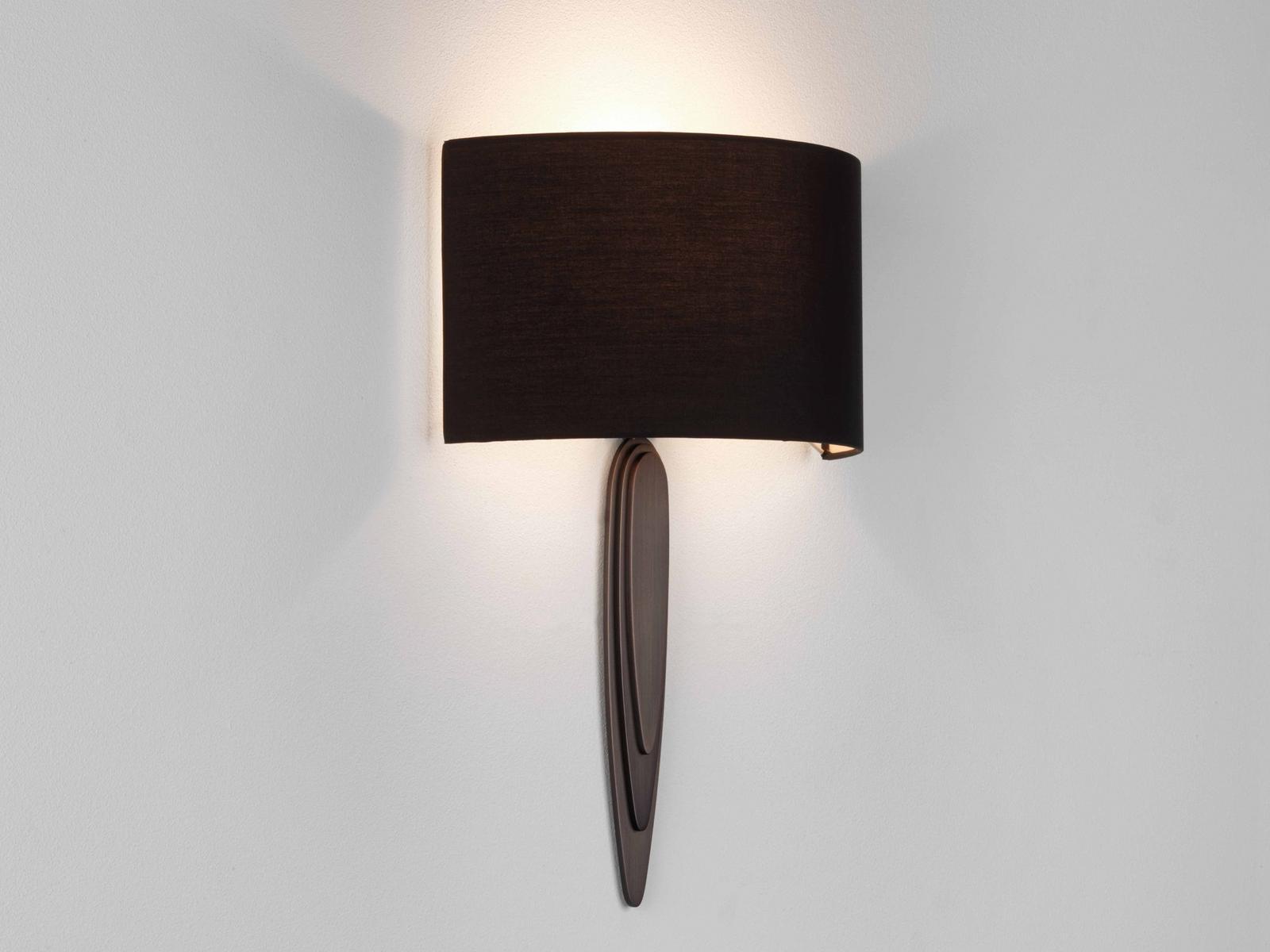 GAUDÌ Zinc wall lamp with fabric shade