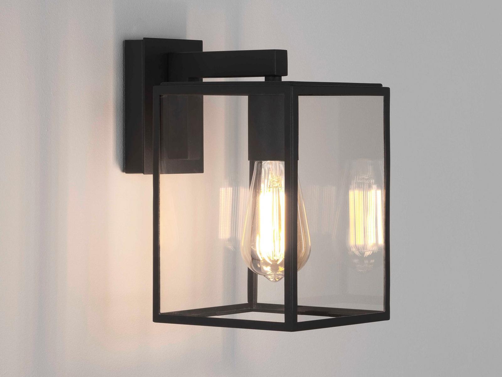 BOX Glass and steel Outdoor wall Lamp with dimmer
