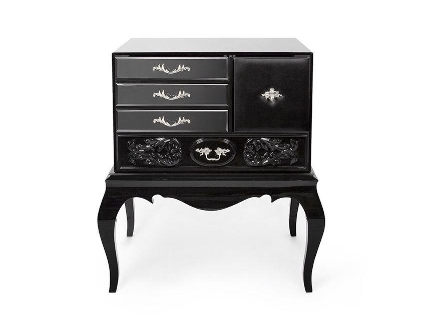 BROOKLYN Mahogany bedside table with drawers
