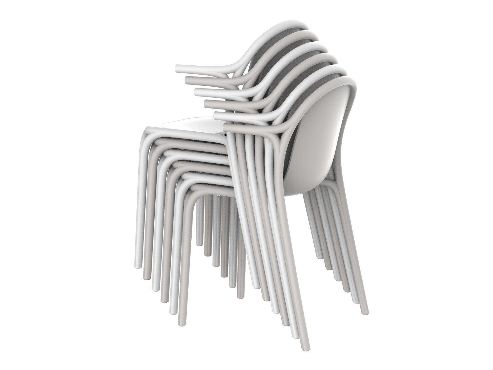 BROOKLYN Stackable garden chair with armrests