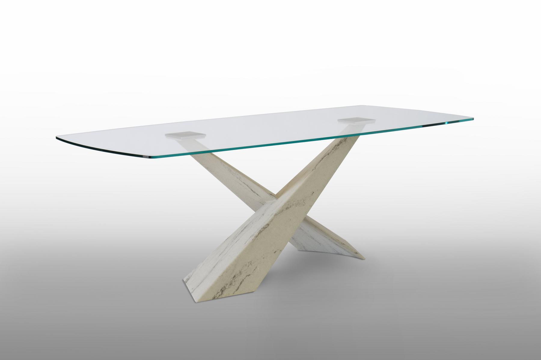 LIVING - STONE AND GLASS Rectangular crystal table
