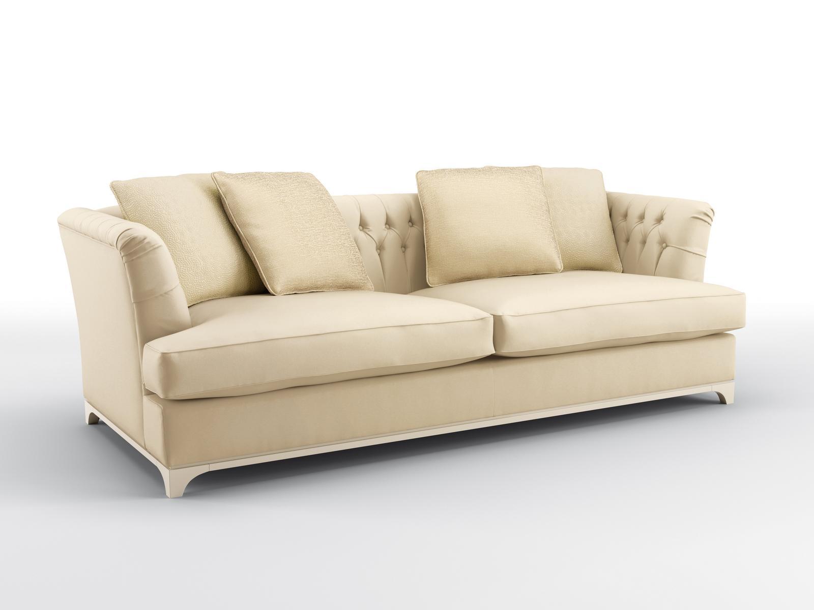 DAVIS Tufted 3 seater leather sofa
