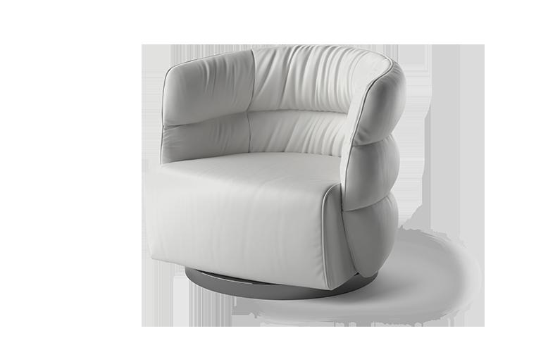 COUTURE Leather armchair with armrests