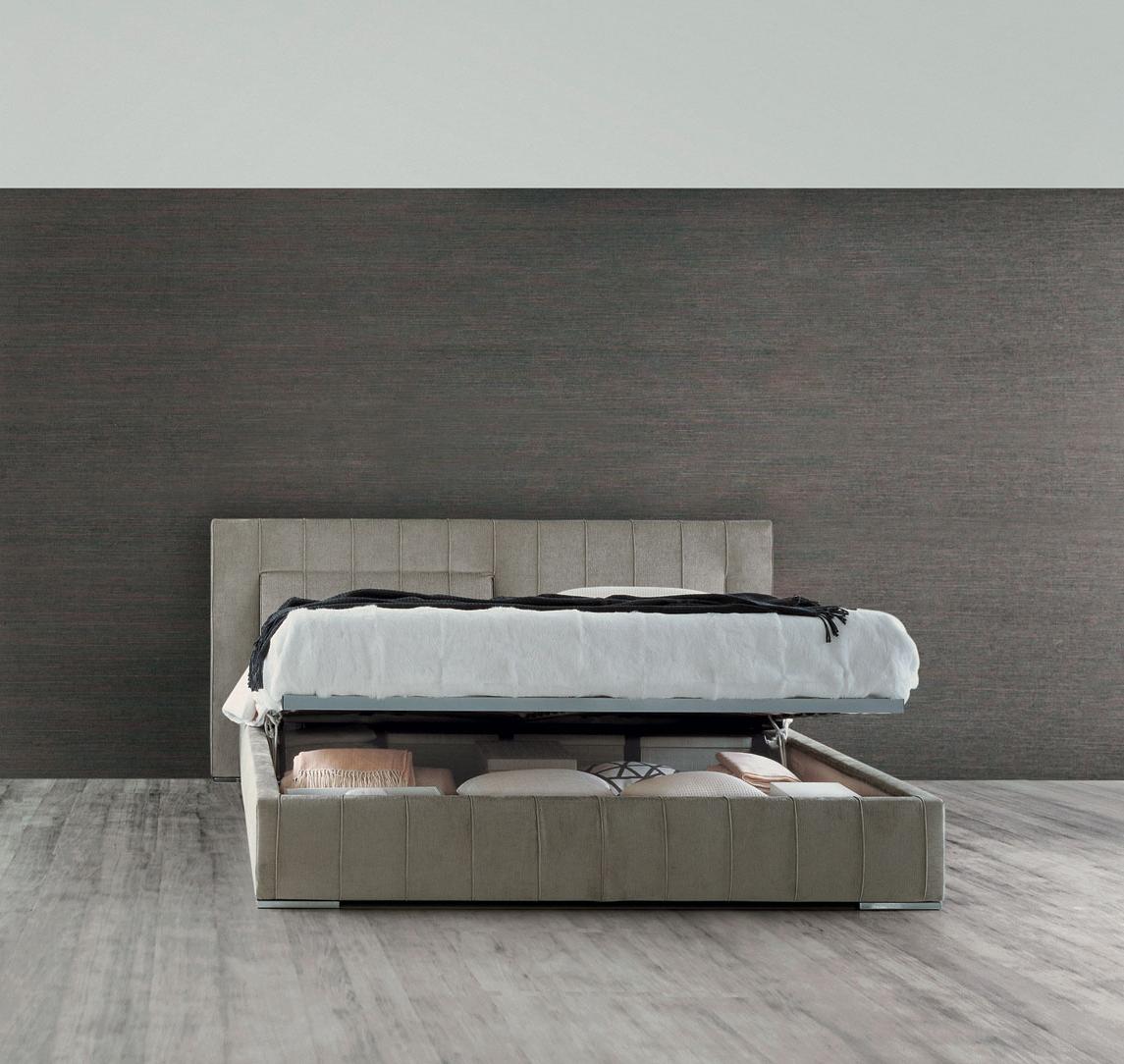 HIGH-WAVE Fabric storage bed