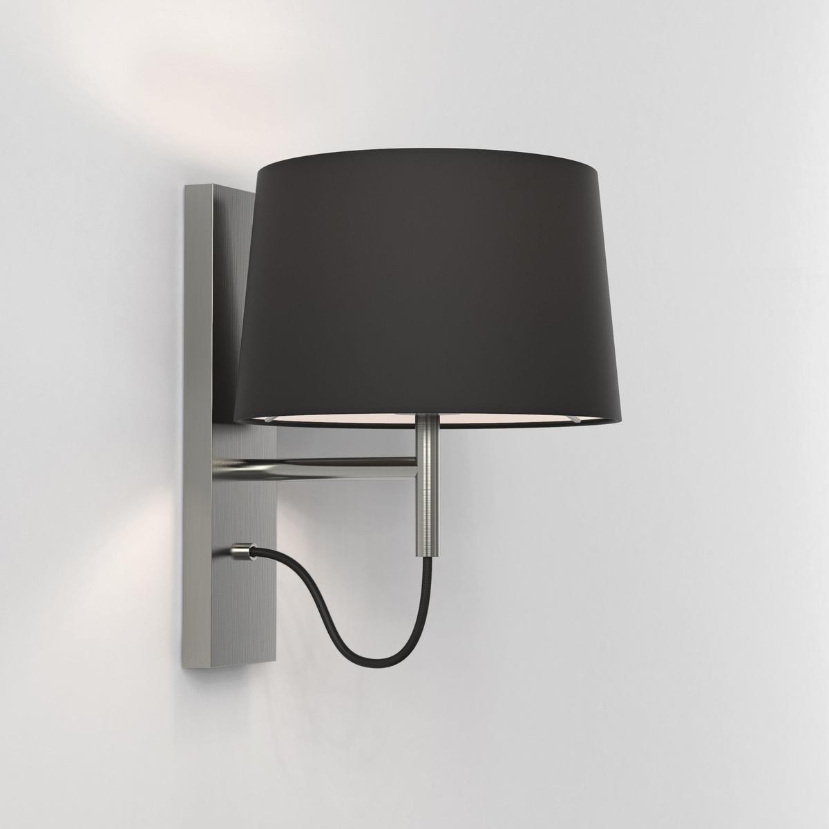 TELEGRAPH LED wall lamp in steel and fabric with fixed arm