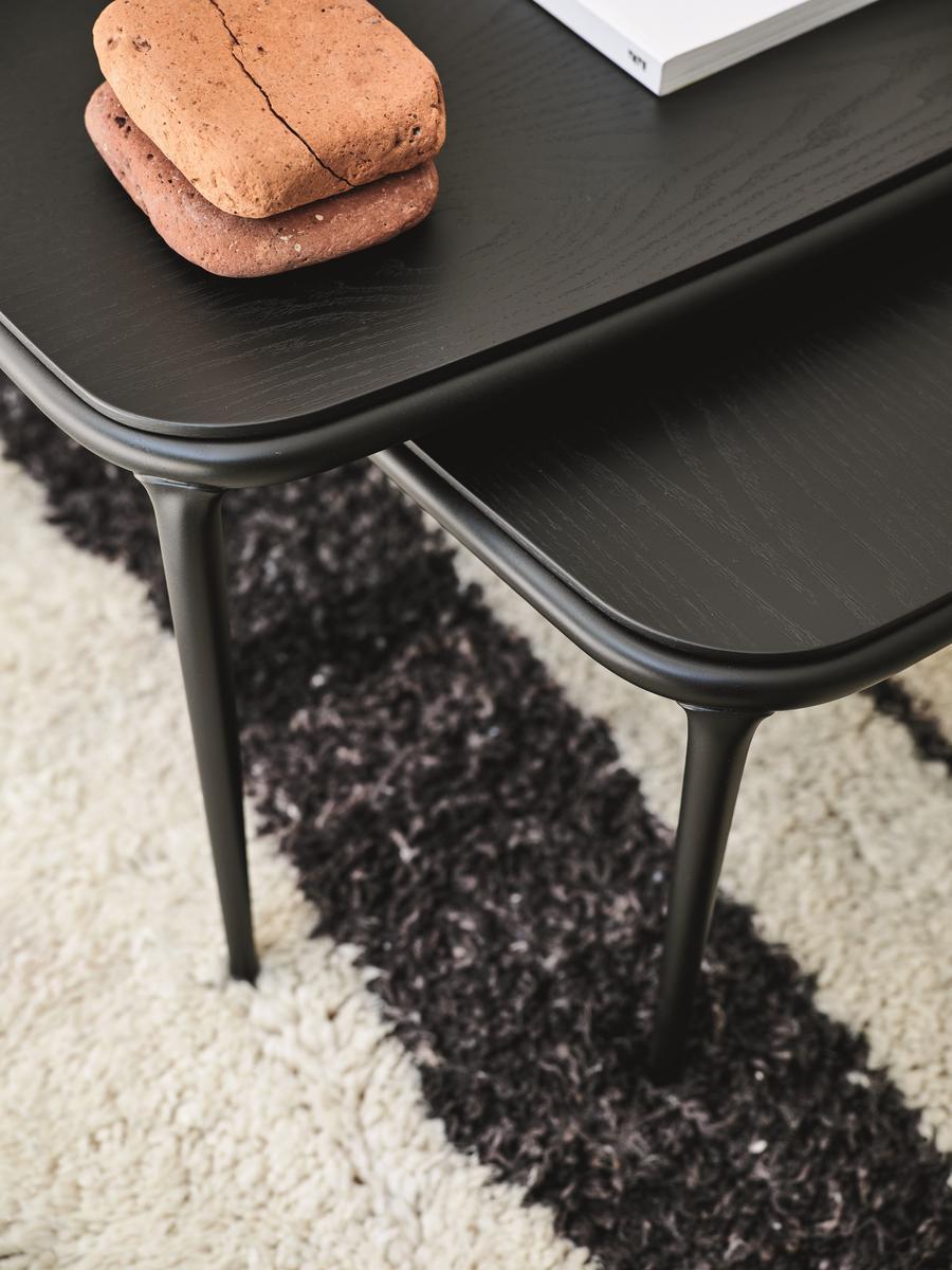 LEA CT Rectangular coffee table in steel and ceramic top