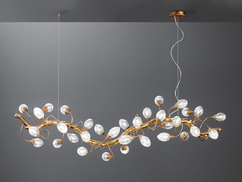 LOTUS CT3376/33 LED handmade bronze pendant lamp