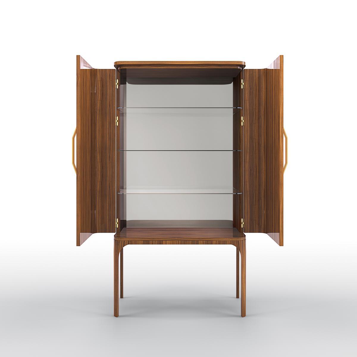 VENUS Walnut highboard with doors