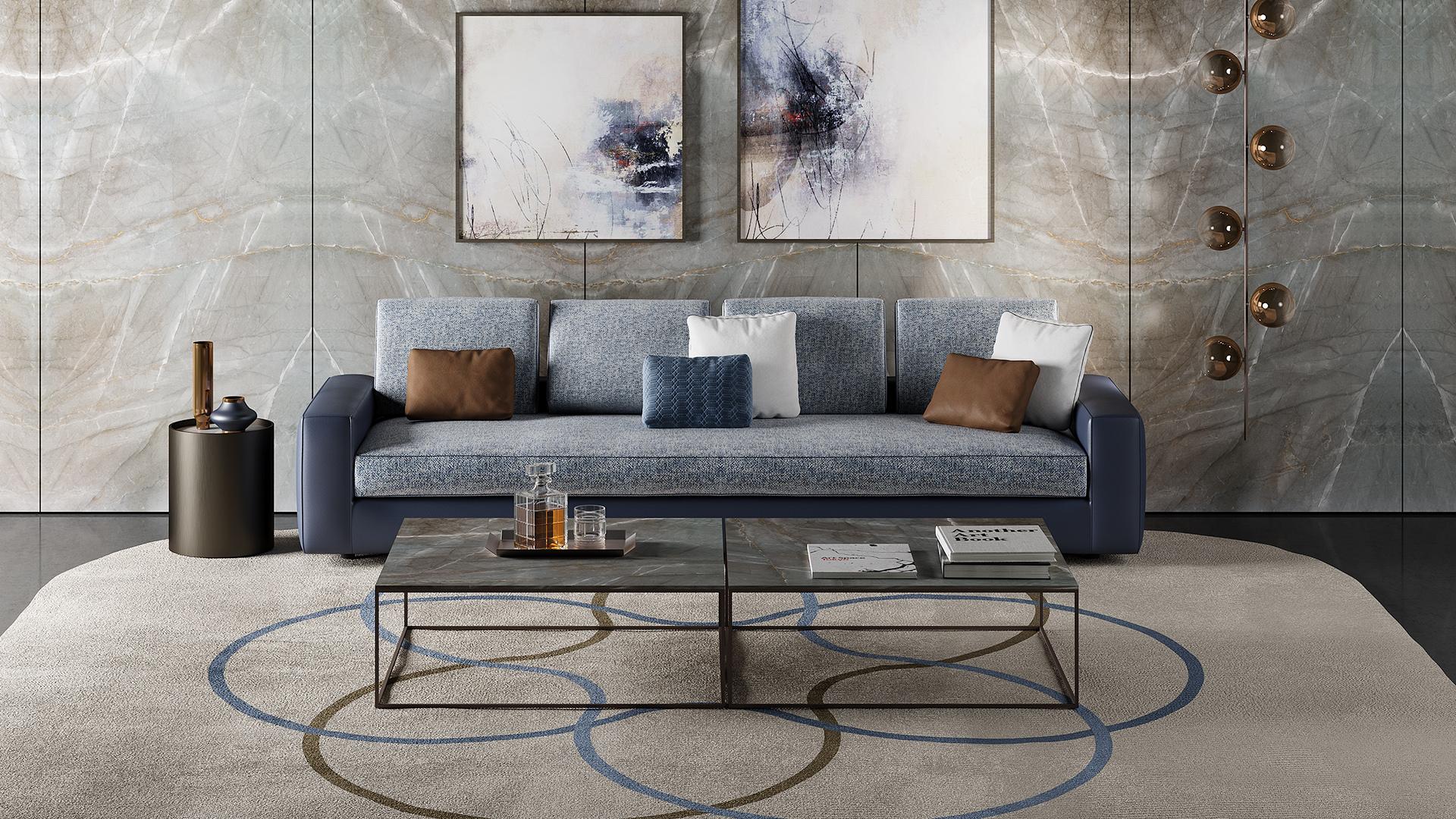 KUBO Square Marble glass coffee table