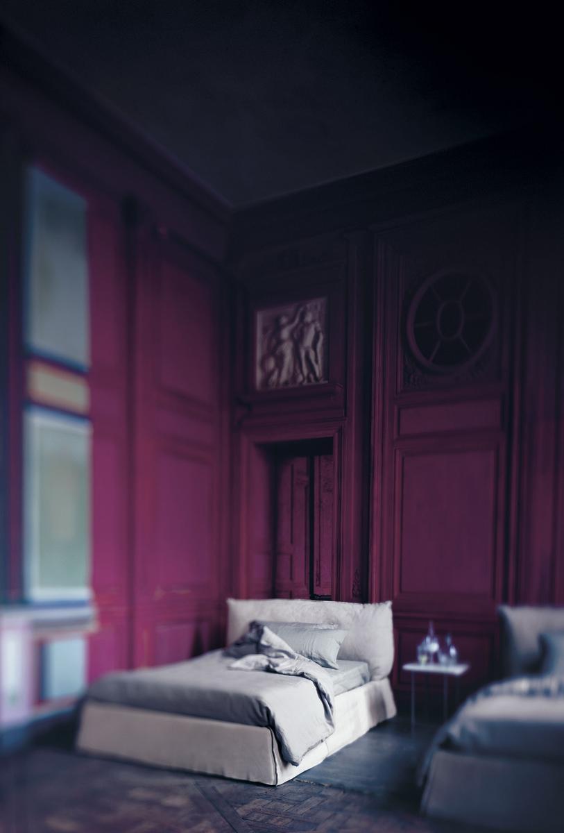 PARIS SLIM Upholstered leather double bed